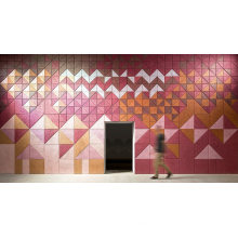 Triangle Wood Wool Sound-Absorbing Wall Panel with Decorative Function